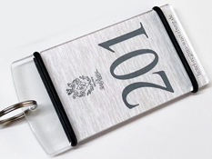 Hotelzimmer Schlüsselanhänger Alu -Desin